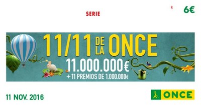 Imagen del cupón del Extraordinario del 11 del 11 de la ONCE
