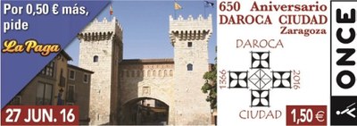 Cupón de la ONCE dedicado a Daroca