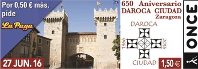Cupón de la ONCE dedicado a Daroca
