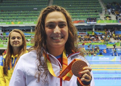 La nadadora Ariadna Edo, bronce en los 400 libre