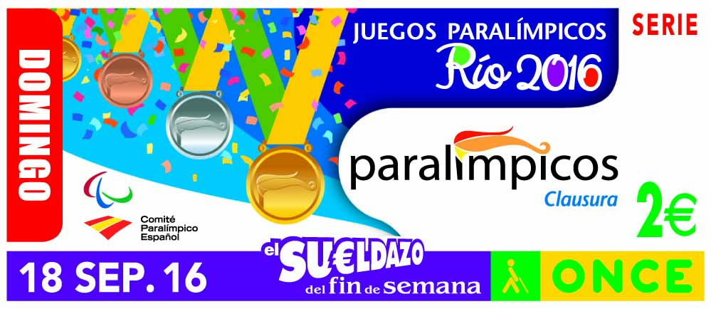 Reproducción del cupón dedicado a la jornada de clausura de los Juegos, que se sortea el 18 de septiembre
