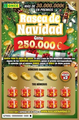 Imagen del Rasca de Navidad de la ONCE