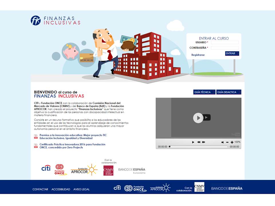 Pantallazo de Finanzas Inclusivas