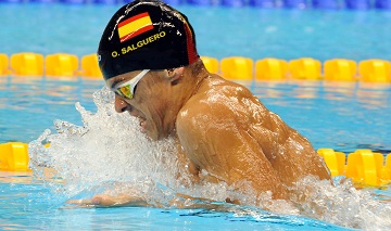 Óscar Salguero, en plena competición