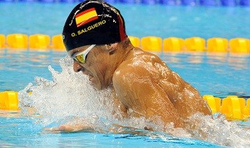 Óscar Salguero, en plena competición