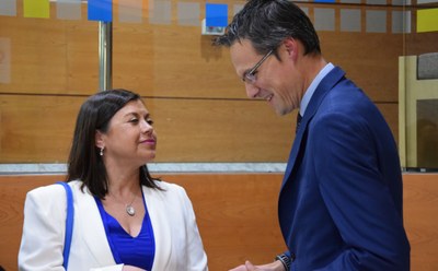 Cisternas durante su encuentro con Fernando Riaño