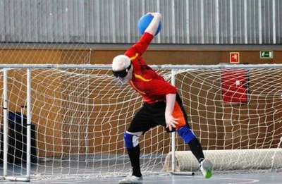 El jugador español Jesús Santana, en un lance del partido