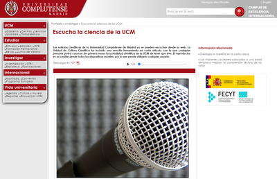 Imagen de la presentación en su web del nuevo servicio de la Complutense