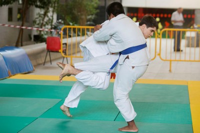 Dos de nuestros jóvenes judocas en pleno combate