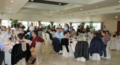 Afiliados y trabajadores extremeños en la comida celebrada en Badajoz