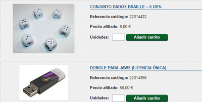 Reproducción de la página de entrada a la tienda online del CIDAT
