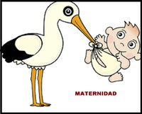 Dibujo: Cigüeña con bebé