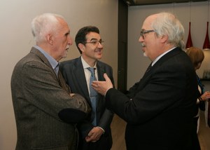 De izquierda a derecha: Luis Mateo Díez, Andrés Ramos y Ángel Luis Prieto de Paula