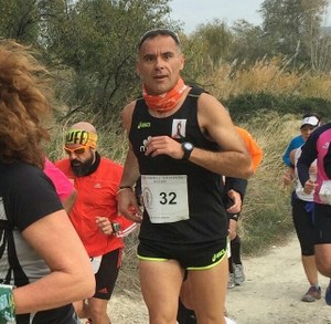 Amate, en pleno esfuerzo, durante su participación en una reciente prueba atlética popular