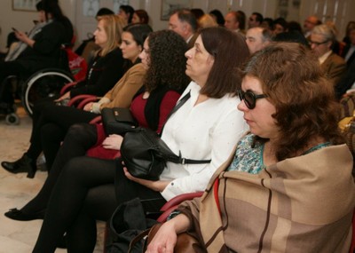 Asistentes a la conferencia sobre la mujer celebrada en el Palacete de los Duques de Pastrana en Madrid