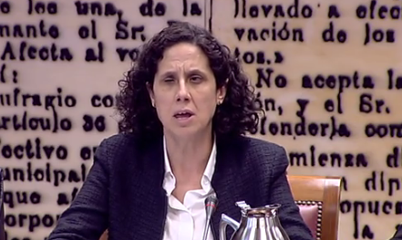 Ana Peláez durante su comparecencia en el Senado