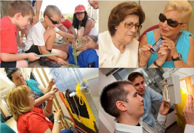 Collage con imágenes sobre servicios sociales ONCE