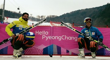 Santacana (a la derecha) y Galindo, en las pistas de Pyeongchang
