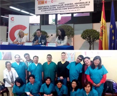 Carmen Peral (arriba a la derecha) y Carlos Quirós, junto a un grupo de personas capacitadas en masoterapia del Ágora en La Paz Carmen Peral (arriba a la derecha) y Carlos Quirós, junto a un grupo de personas capacitadas en masoterapia del Ágora en La Paz