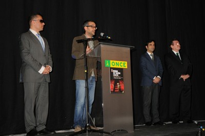De izquierda a derecha: Manuel Martínez, Xulio Ferreiro, Manuel Rey y Ángel Sánchez en la inauguración de la Bienal De izquierda a derecha: Manuel Martínez, Xulio Ferreiro, Manuel Rey y Ángel Sánchez en la inauguración de la Bienal