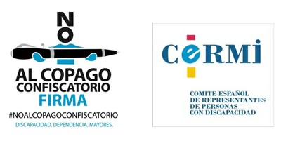 Logos de la ILP "No al copago confiscatorio" y del CERMI