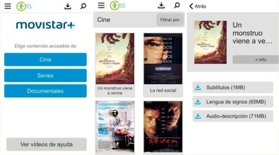 Pantalla de la app para descargar la accesibilidad
