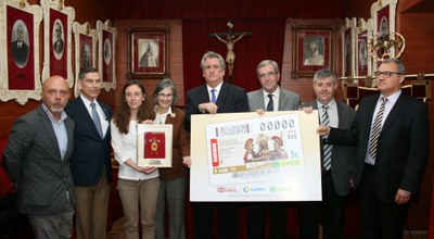 Presentación del cupón dedicado a la Agrupación de Soldados Romanos Cofradía California, de Cartagena