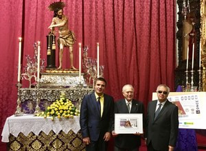 Prsentaciçon del cupón dedicado  a la Venerable Esclavitud del Santísimo Cristo Atado a la Columna, de La Orotava