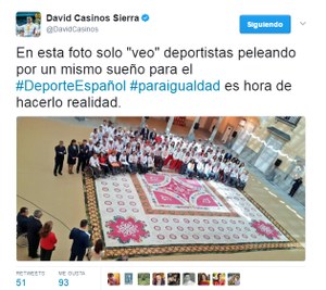 Captura de la imagen del tuit reivindicativo de David Casinos