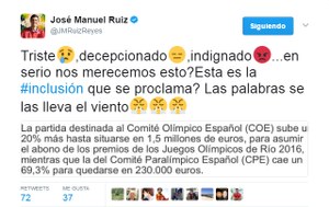 Captura de la imagen del tuit reivindicativo de José Manuel Ruiz