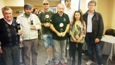 Foto de familia de los galardonados en el Campeonato de Cataluña