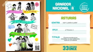 Cartel ganador en la categoría A, presentado por niños del CEIP asturiano 'Llerón-Clarín'
