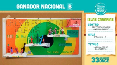 Cartel ganador en la categoría B, presentado por niños del canario CEIP 'Timplista José Antonio Ramos'