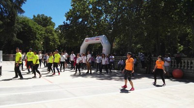 Participantes del Pop Up Gym en El Retiro