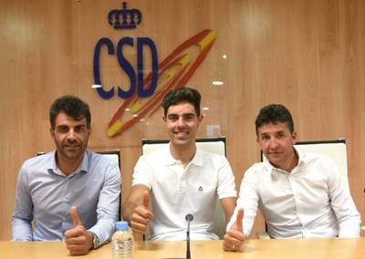 De izquierda a derecha, Pereiro, Cabello y Sastre presentan el anuncio en las instalaciones del CSD 