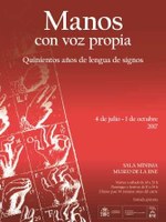 Cartel de la Exposición "Manos con voz propia"