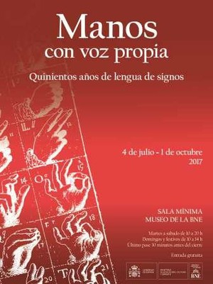 Cartel de la Exposición "Manos con voz propia"
