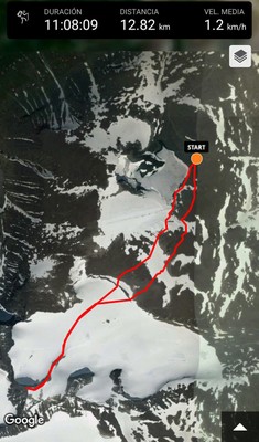 Mapa con el trazado del recorrido realizado