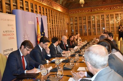 Reunión de los interesados en la iniciativa JustiApps en la sede del Ministerio de Justicia