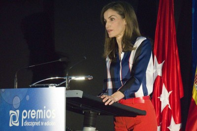 Doña Letizia, durante su intervención en el acto