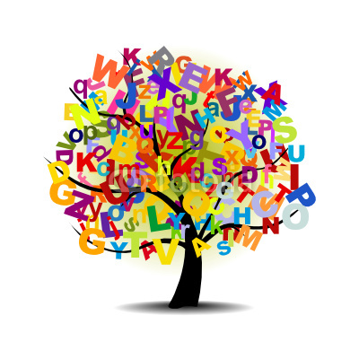 Ilustración: árbol de letras