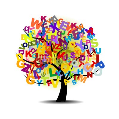 Ilustración: árbol de letras