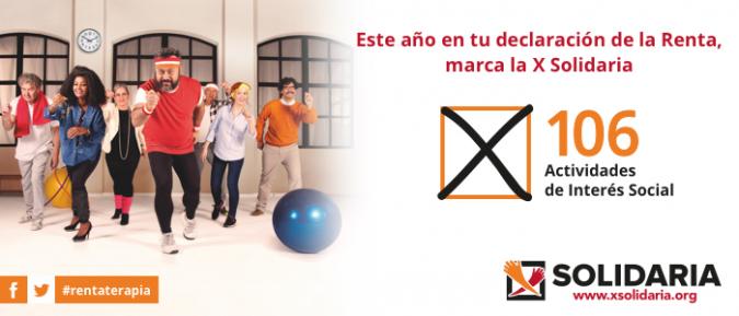 Cartel promocional de la campaña por la X Solidaria en la declaración del IRPF