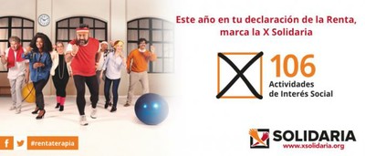 Cartel promocional de la campaña por la X Solidaria en la declaración del IRPF