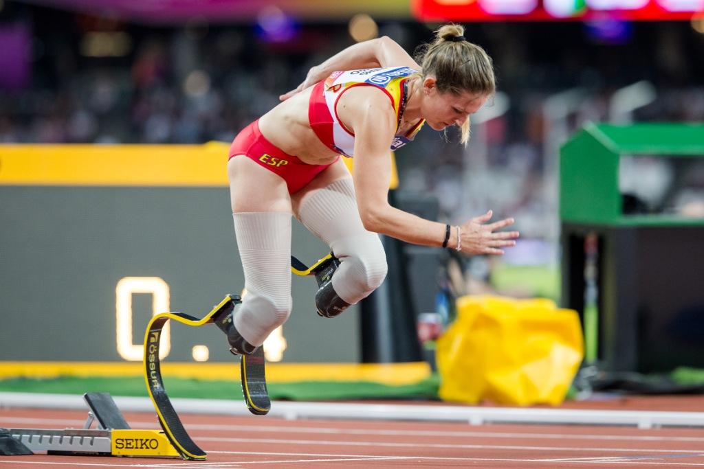 Sara Andrés, en el momento de arrancar la carrera