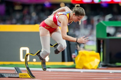 Sara Andrés, en el momento de arrancar la carrera