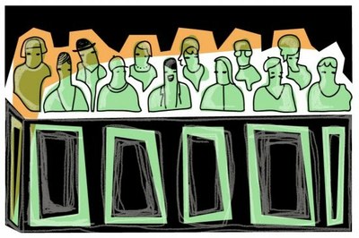 Dibujo alegórico de un jurado popular