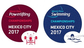 Logos de los Mundiale de Halterofilia (a la izquierda) y Natación