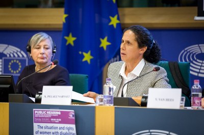 Ana Peláez durante su comparecencia en el Parlamento Europeo
