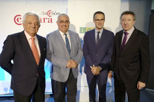 De izd. a dcha.  Francisco Herrero, Antonio Ramírez de Arellano, Fernando Riaño y Cristóbal Martínez.